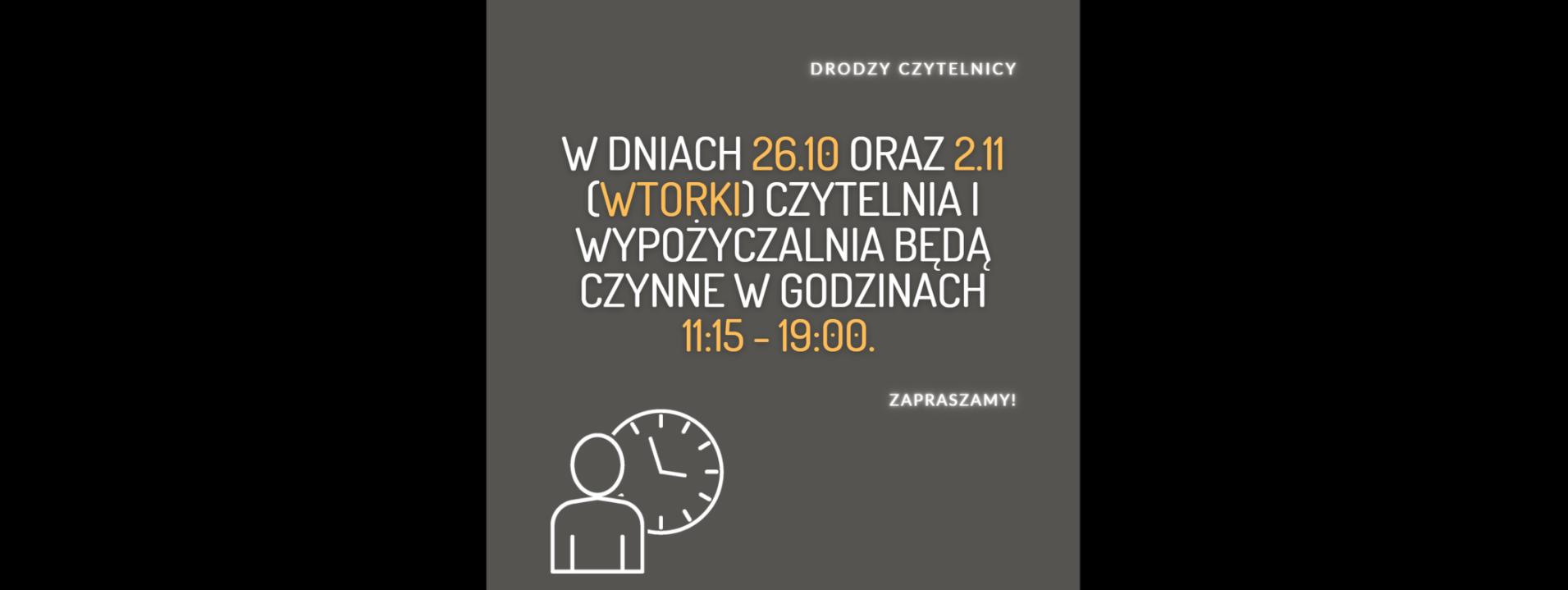 You are currently viewing Zmiana godzin otwarcia Czytelni
