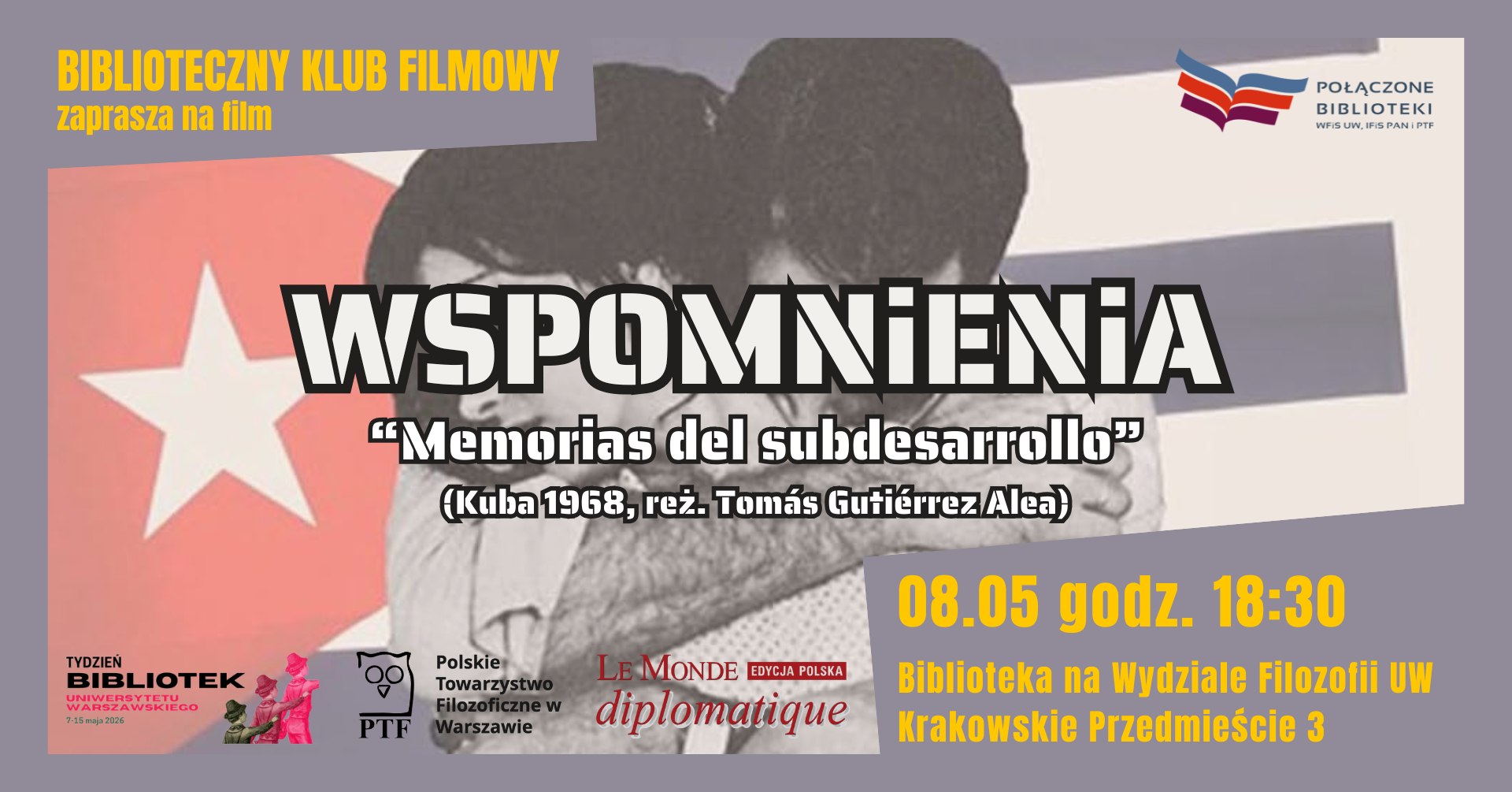 You are currently viewing Biblioteczny Klub Filmowy – „Wspomnienia” (1968) – 8 maja, 18:30